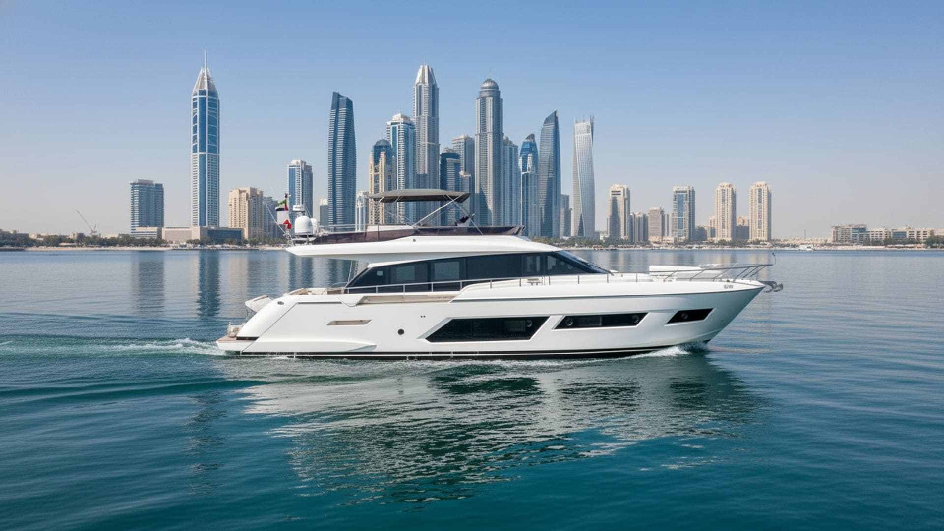 Pearl Storm 67 ft aerial view, luxury Dubai Marina