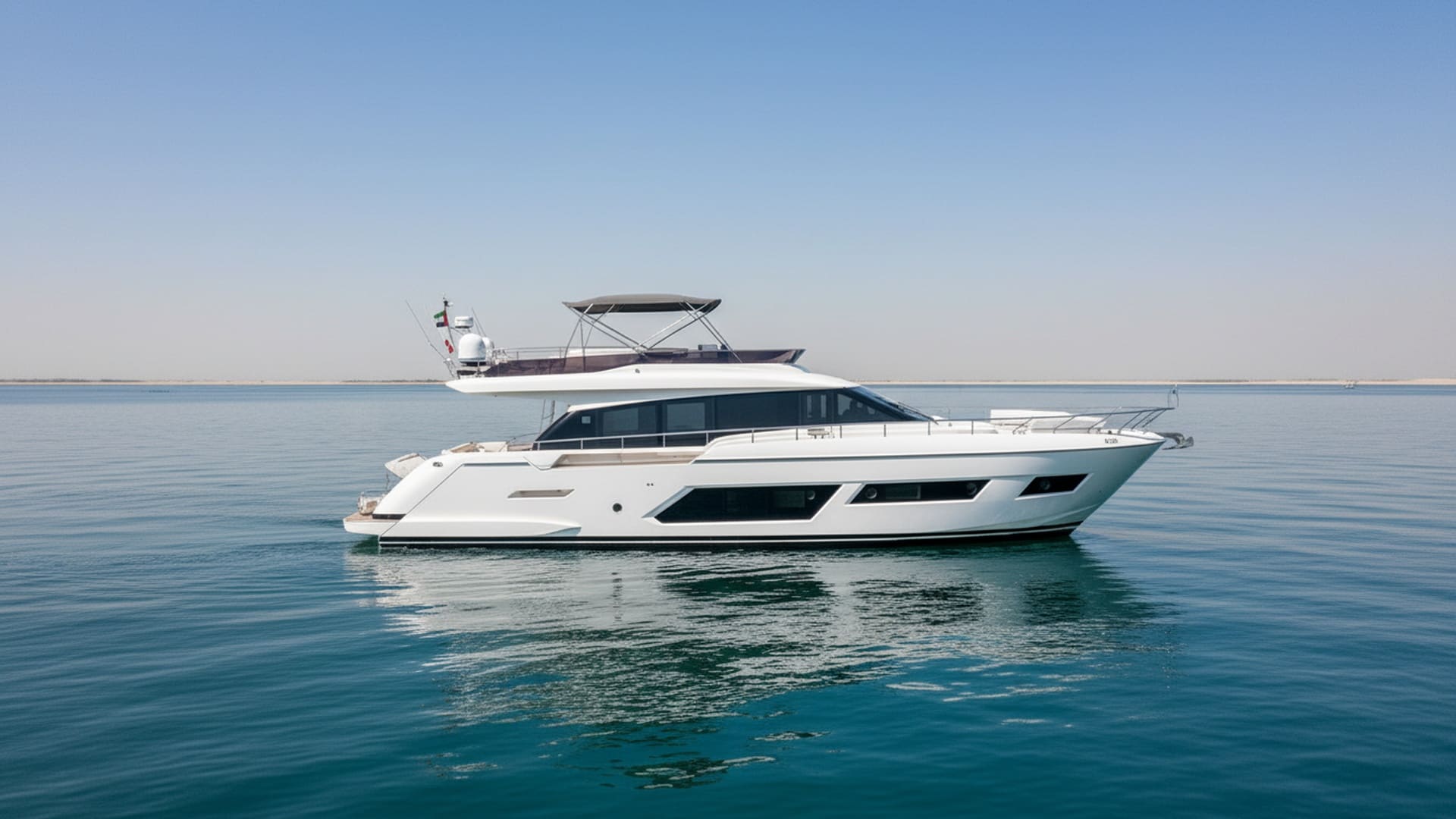 Pearl Storm 67 ft premium yacht exterior in Dubai