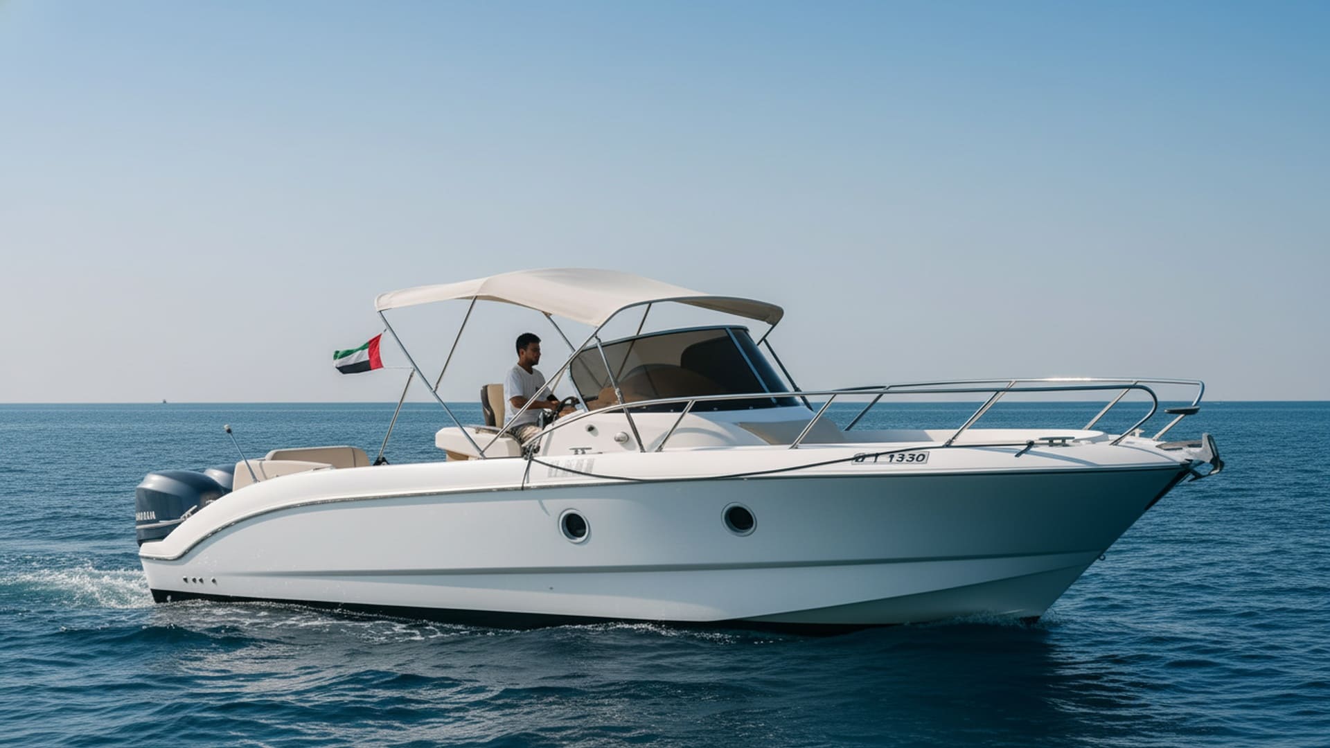 Grand Adventurer 30 ft yacht exterior, premium Dubai charter