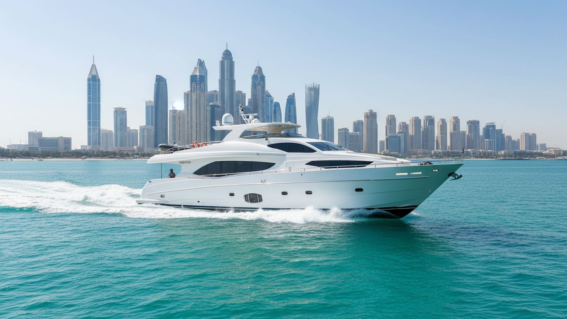 Ruby Queen 101 ft luxury yacht docked in Dubai Marina